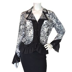 Joseph Ribkoff Black and White Blouse